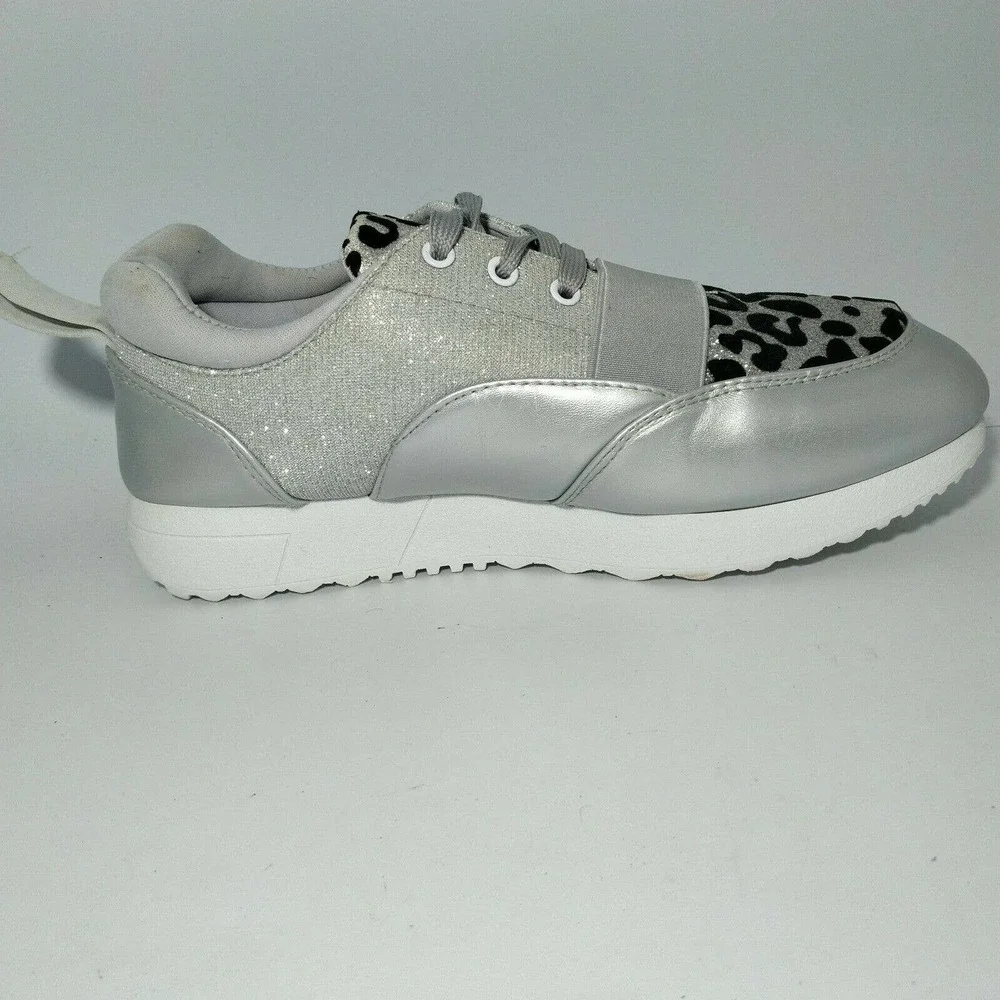 Twisted Slip in & Step Out Glitter Silver / Black Ladies Shoe Size 7.5